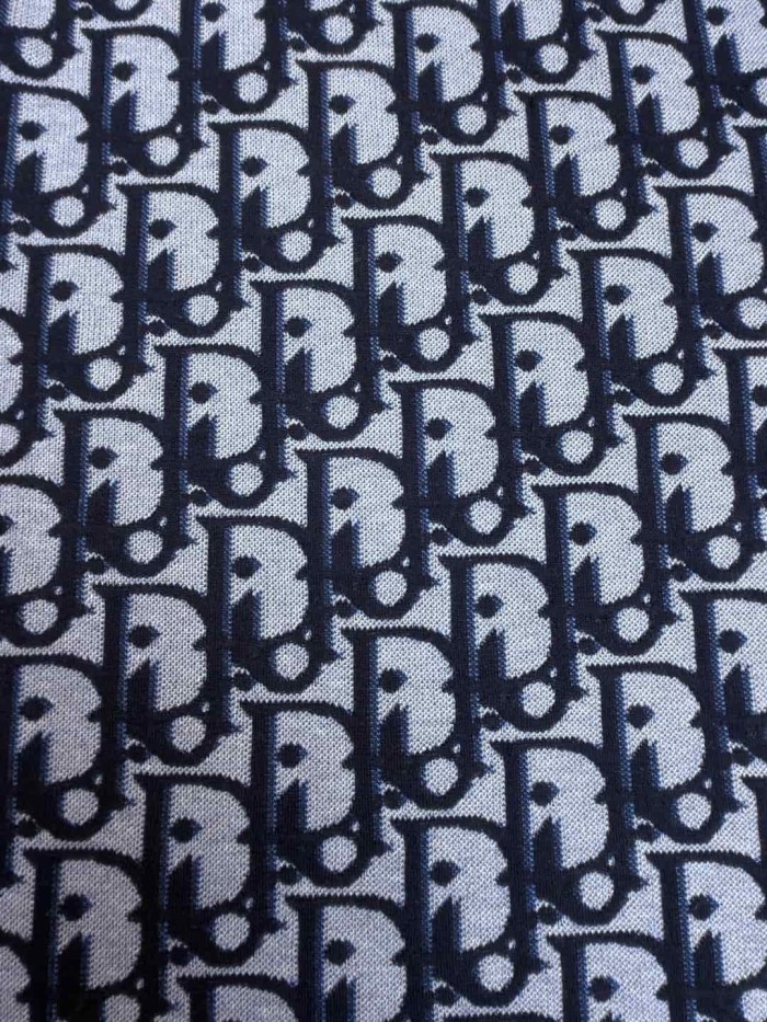 1:1 quality version Dark Blue Color-Blocked Jacquard Knit T-shirt 28968062