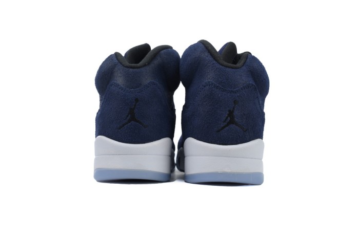 [plus-size shoes] Jordan 5   Midnight Navy  Blue Suede Basketball Shoes 29035487