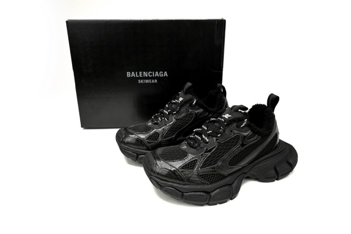 [plus-size shoes] 1:1 quality version 3XL Black Fleece-lined Mesh Paneled Chunky Sneakers 28997899