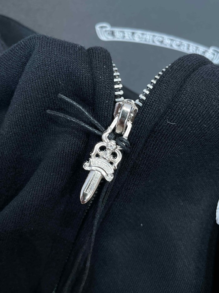 1:1 quality version Cotton Printed & Embroidered Drawstring Zip-Up Hoodie 28938095
