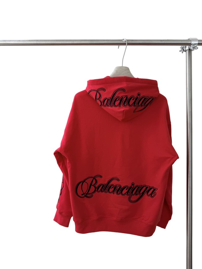 1:1 quality version Two-Sleeve Cursive Letter Matte Embroidered Hoodie 2 colors 28974530