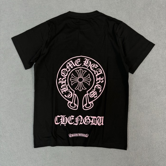 1:1 quality version Pink Horseshoe Letter Print Tee