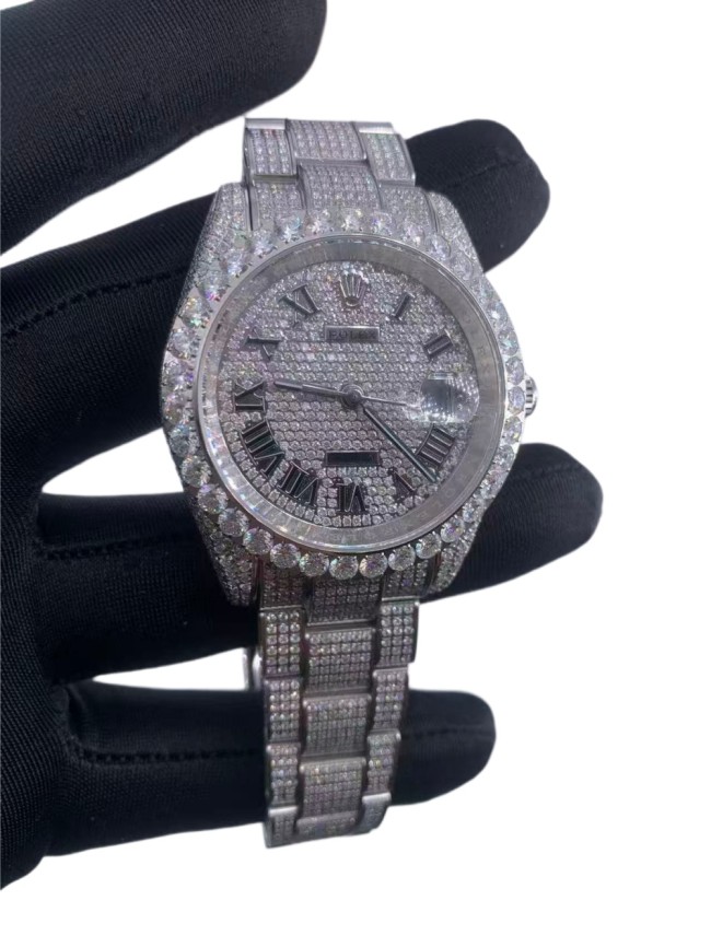 1:1 quality version Roman Numeral Dial Full Pave Diamond Mechanical Watch【Dial diameter：41mm 】28967944