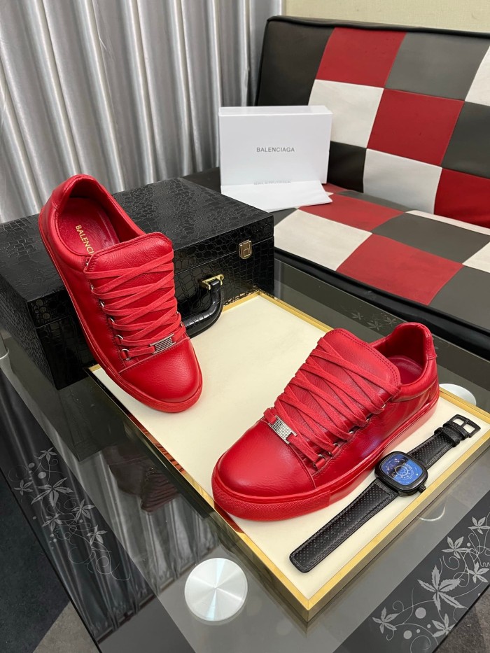 1:1 quality version Wrinkled Cowhide Leather Solid Color Sneakers 3 colors 28764543