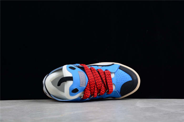 L@nvin Blue and Red Lace Sneakers