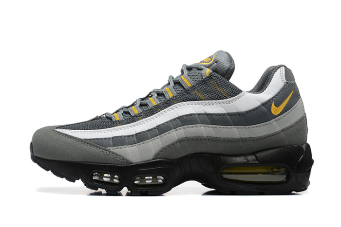 [plus-size shoes]Air Max 95 Grey White Yellow Gradient Mesh  Air Cushion Running Shoes 29044823