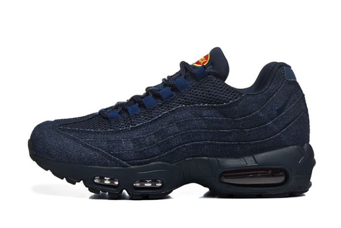 [plus-size shoes]Air Max 95Navy Blue Denim Mesh  Air Cushion Running Shoes 29044827