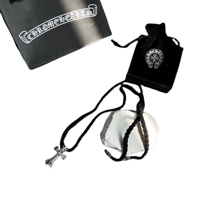 28204280 Cross & Sword Leather Cord Braided Necklace 2 styles