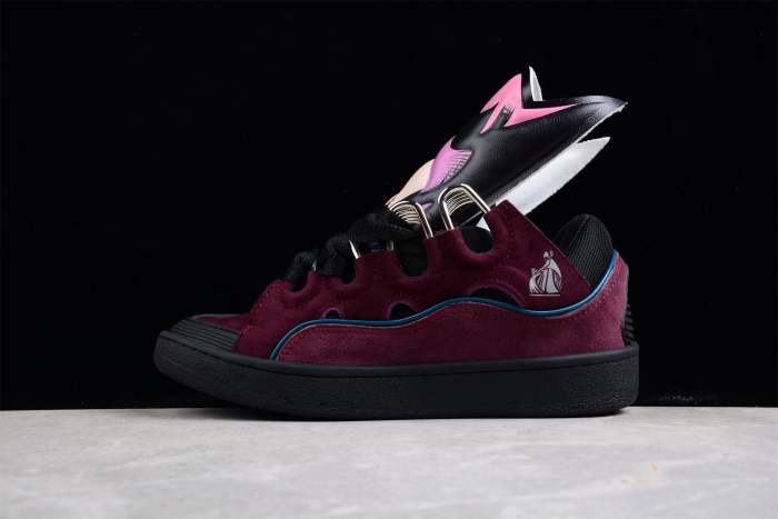 L@nvin Burgundy Suede Sneakers