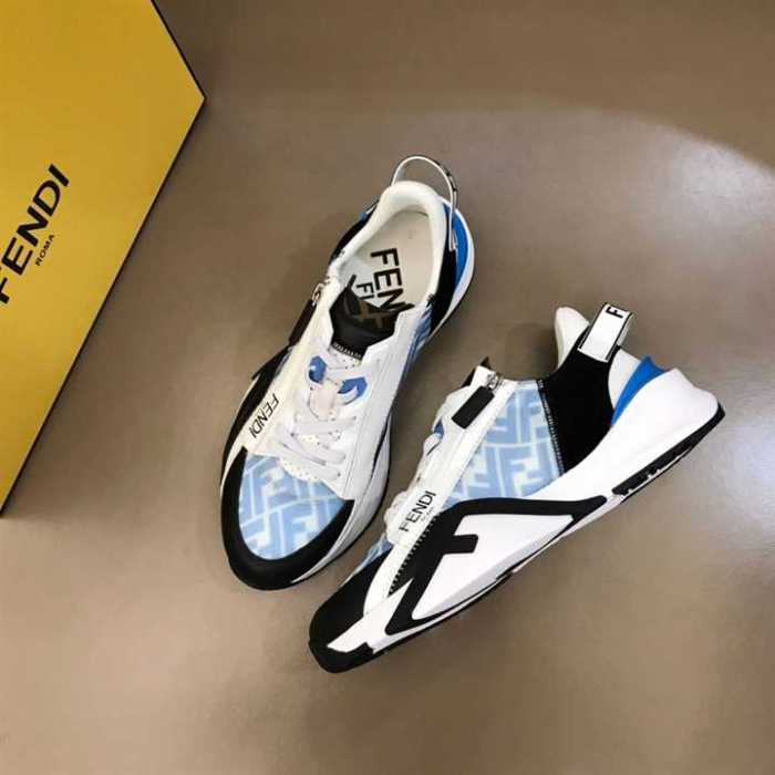 FEND1 FLOW LIGHT BLUE NYLON LOW TOPS SNEAKERS   FD02