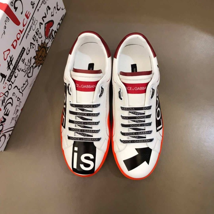 DOLCE    G@BB@N@ PORTOFINO MELT SNEAKERS IN PRINTED NAPPA CALFSKIN   DG16