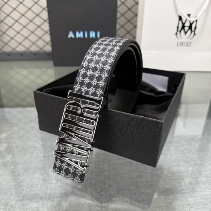 1:1 quality version Full-Print AM Logo Belt 5 colors 【Width 3.8 cm】28659912