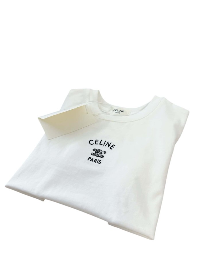 Triomphe Logo & Text Embroidered Cotton T-shirt for Kids 2 colors 29030027