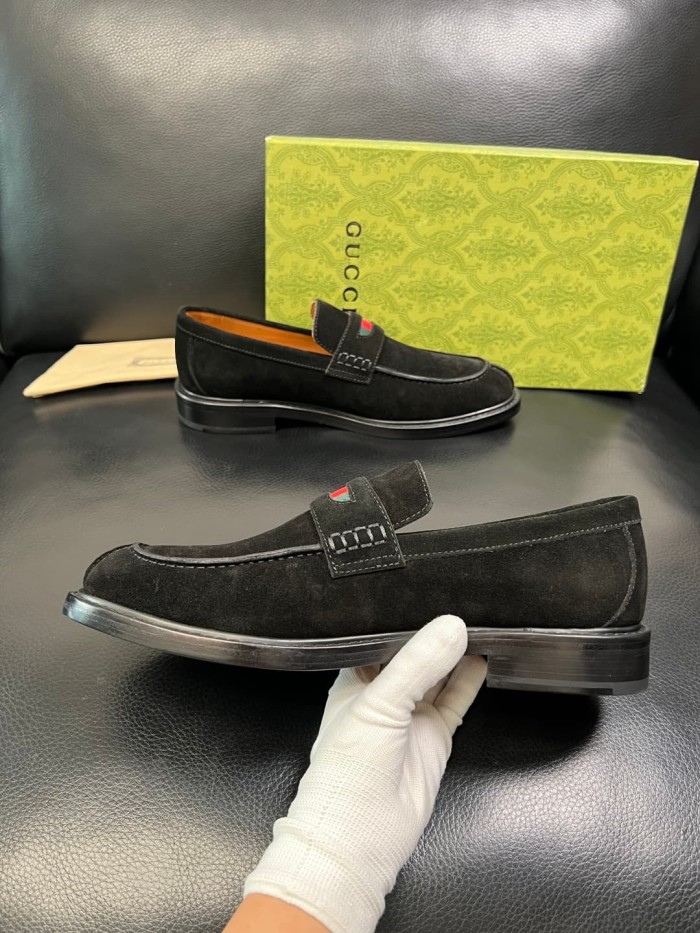 1:1 quality version Red and Green Webbing Men's Loafers 6 colors 28899672