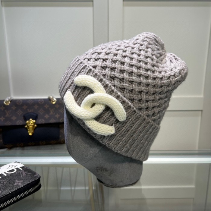 1:1 quality version Pineapple Pattern Double C logo Knit Wool beanie 5 colors