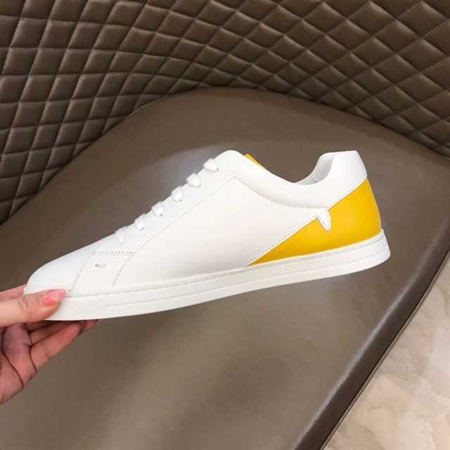 FEND1 CORNER BUGS LOW-TOP SNEAKERS IN WHITE   FD07
