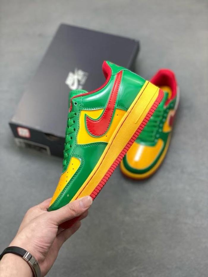 Lil Yachty x N Air Force 1 red, green and gold low-top shoes 28469186