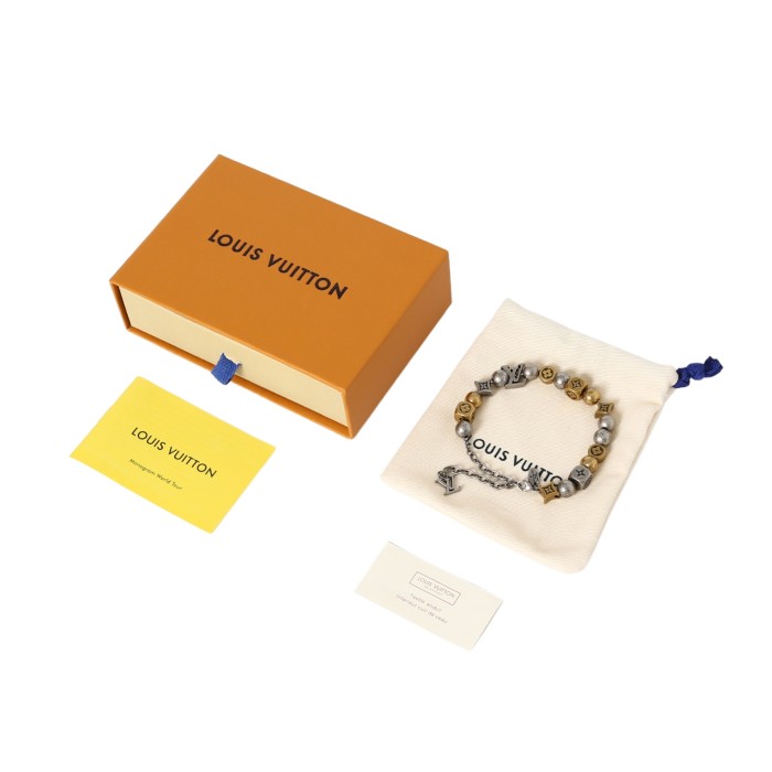 28120724 Square and round bead interlaced bracelet