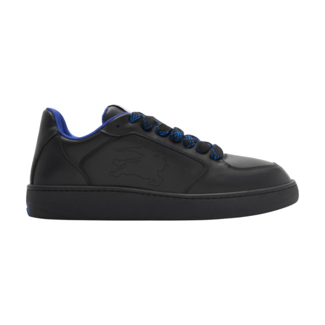 BURB5RRY LEATHER STOCK SNEAKERS IN BLACK BBR092