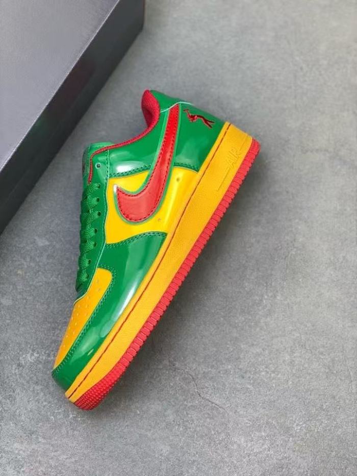 Lil Yachty x N Air Force 1 red, green and gold low-top shoes 28469186