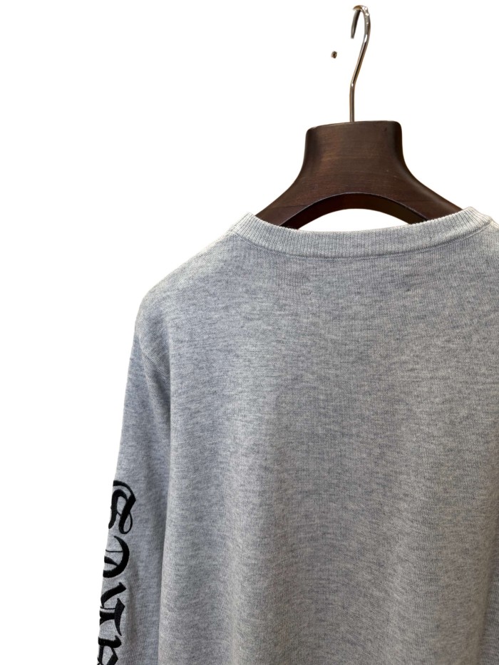 1:1 quality version Scroll Pattern Embroidered Crew Neck Wool Sweater 2 colors 28938051
