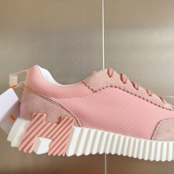 [plus-size shoes]Bouncing Couple Style Mesh & Genuine Leather Breathable Sneakers 4 colors 29085183