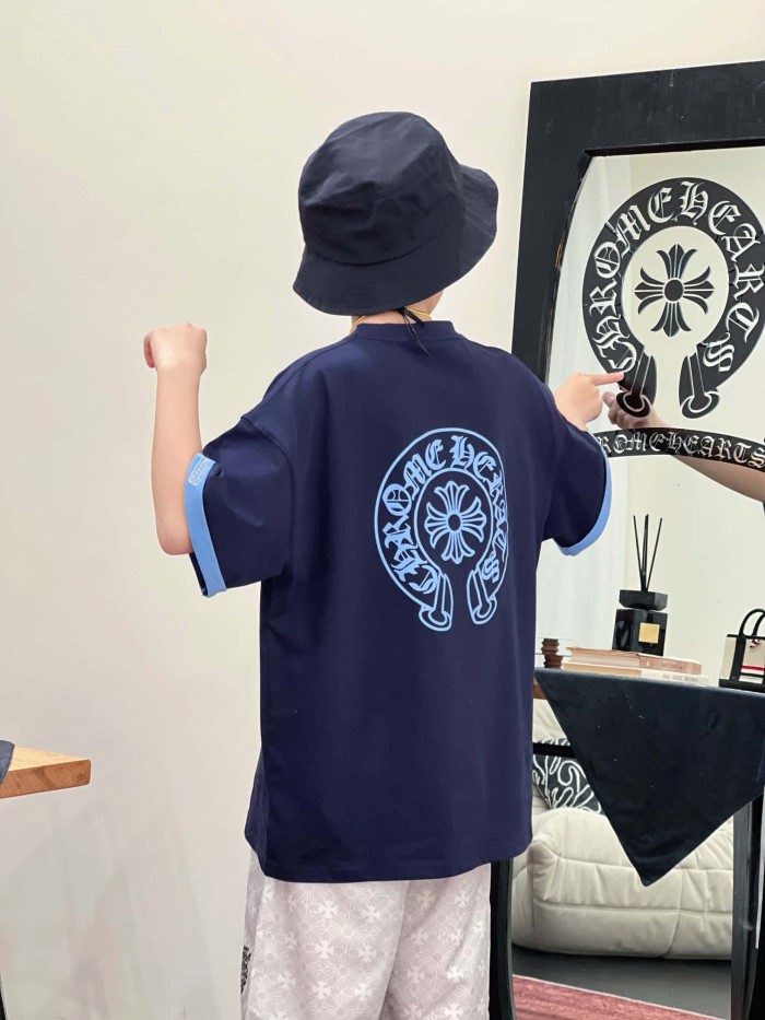 Cross Horseshoe Print Color Block Casual T-Shirt 3 colors for Kids 29008975