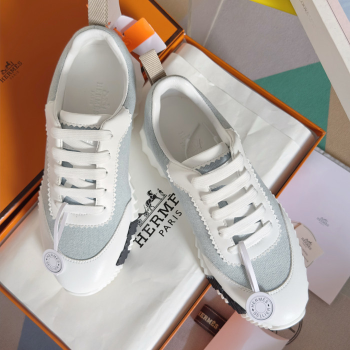 [plus-size shoes]Bouncing Couple Style Mixed Material Breathable Casual Sneakers 3 colors 29085233