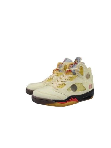 [plus-size shoes] 1:1 quality version Jordan 5 x Off-White  Sail  Canvas Basketball Shoes 29035191