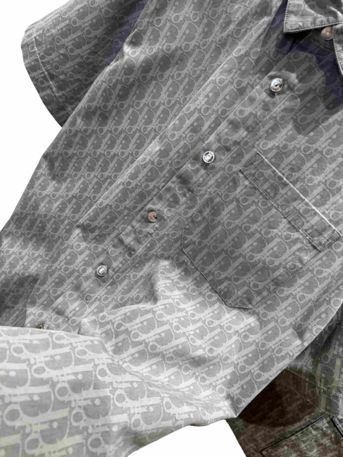 1:1 quality version All-Over Print Jacquard Lapel shirt & shorts set 28961282
