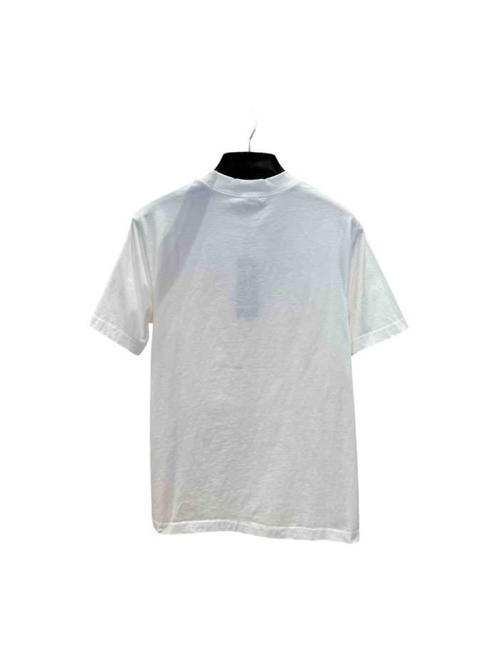 1:1 quality version Letter Vintage Cracked Print Washed T-Shirt 2 colors 28961190