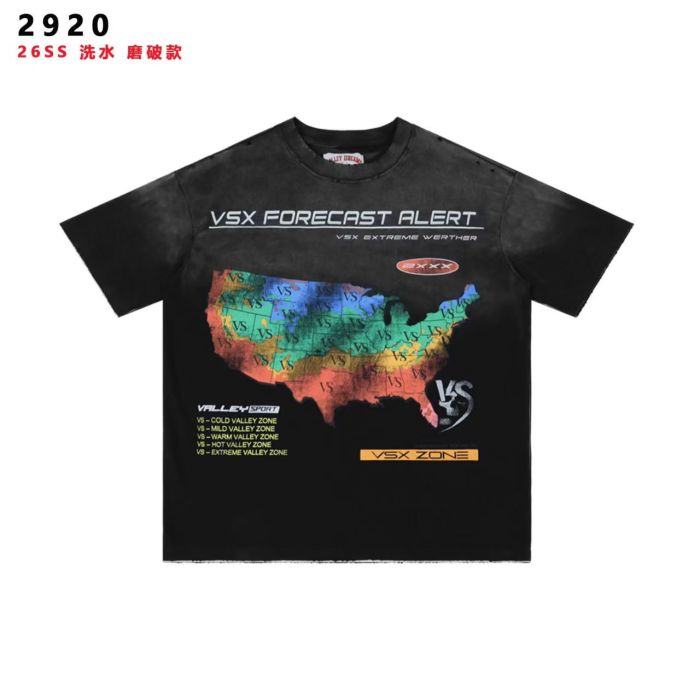 VSX Zone  Map Print Distressed Wash T-Shirt 2 colors 29027497