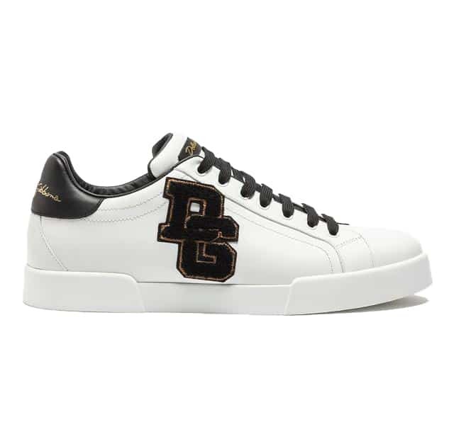 DOLCE G@BB@N@ PORTOFINO SNEAKERS IN NAPPA CALFSKIN WITH PATCHES DG15