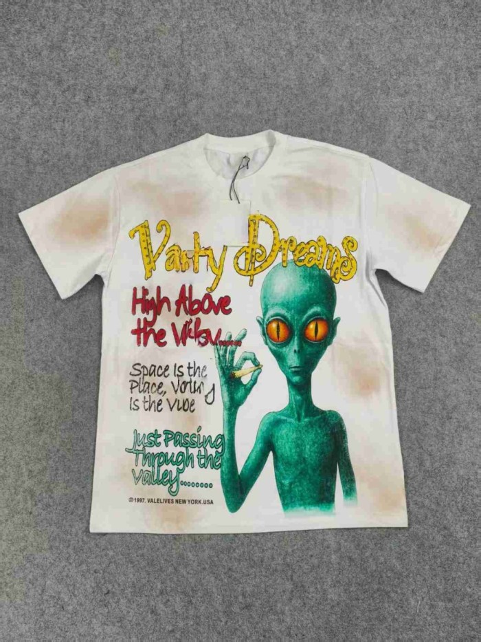 Vale Forever alien Burned diamond Printed Washed Version Tee