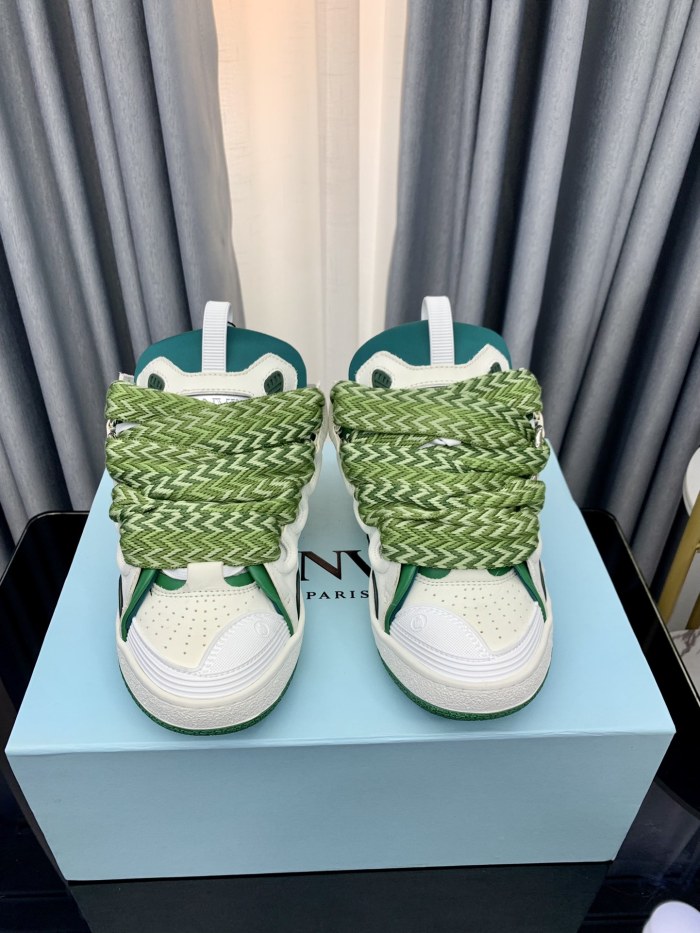 1:1 quality version Colorful Colorblocking Cowhide Bread Shoes 35 colors