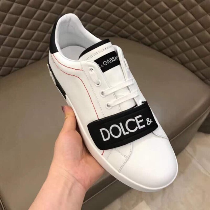 DOLCE    G@BB@N@ UNISEX SHOES PORTOFINO SNEAKERS IN NAPPA CALFSKIN   DG24