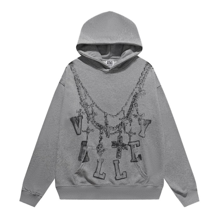 Oversized Neckline Printed Hoodie 28746787