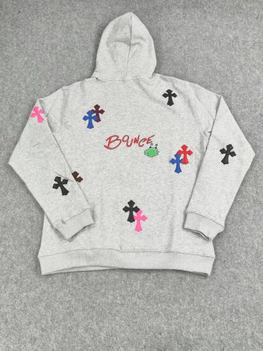 Colorful Applique Cross Graffiti Print Hoodie
