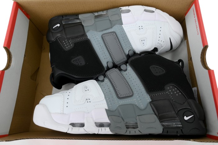 [plus-size shoes]Air More Mid-top Black White Grey Pippen Basketball Shoes 29030454