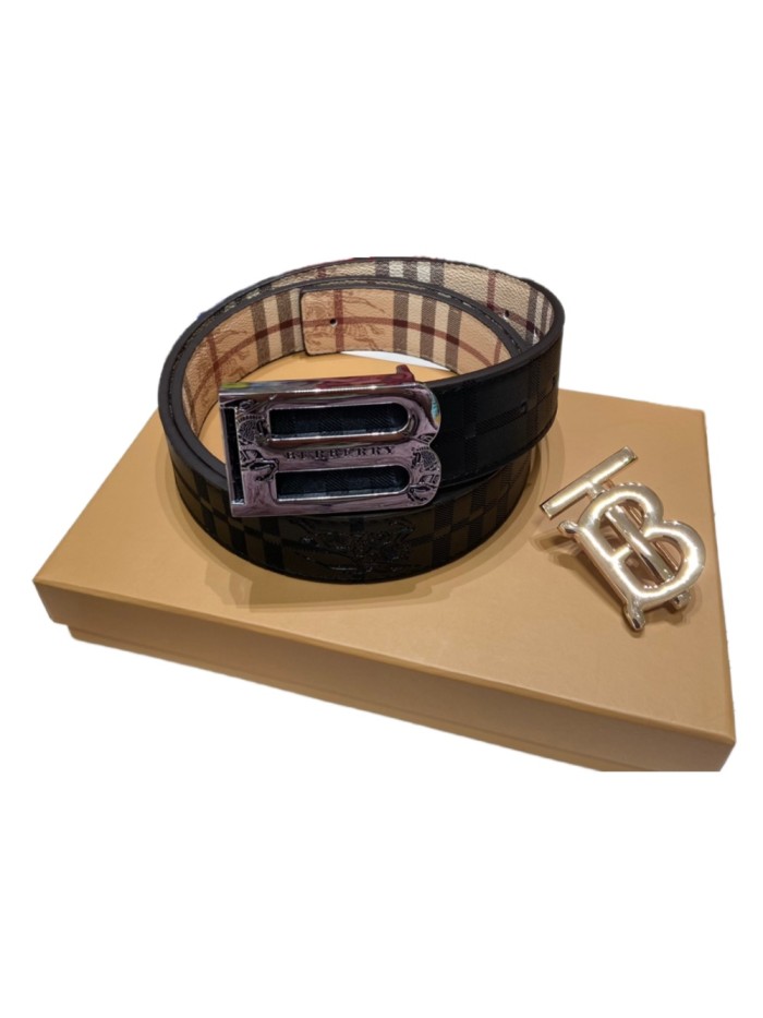 Men's Double-headed Double-buckle Double-sided Genuine Leather Belt【Width 3.5cm】 28678834