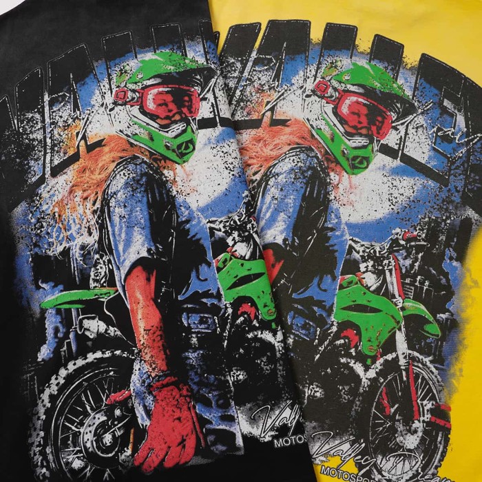 Female Motorcycle Rider Print Washed Tee 2 colors 29047375