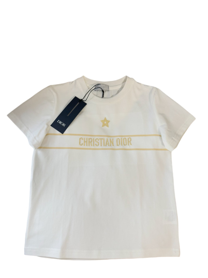 Gold Embroidered Star Logo Cotton T-shirt for Kids 29030025