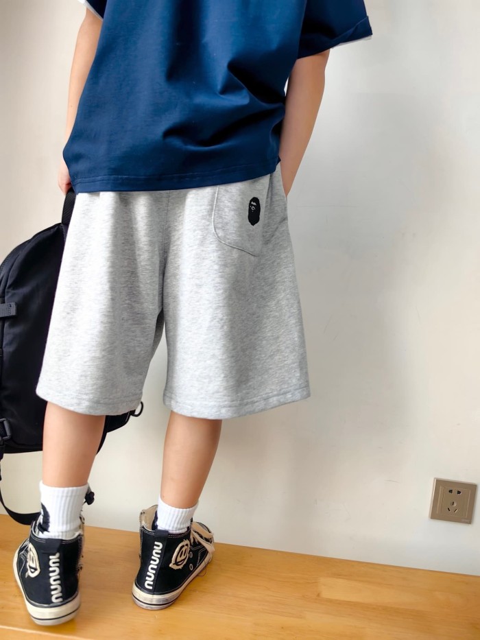 Ape Head Embroidered Terry Sweat Shorts for Kids 2 colors 29006155