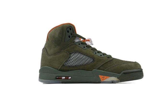 [plus-size shoes] 1:1 quality version Jordan 5  Olive  Green & Orange Basketball Shoes 29035217