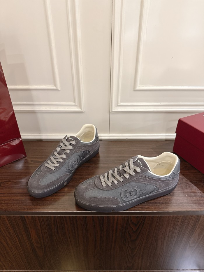 1:1 quality version Gucci GG Monogram Canvas Suede Shoes 2 colors 28974036