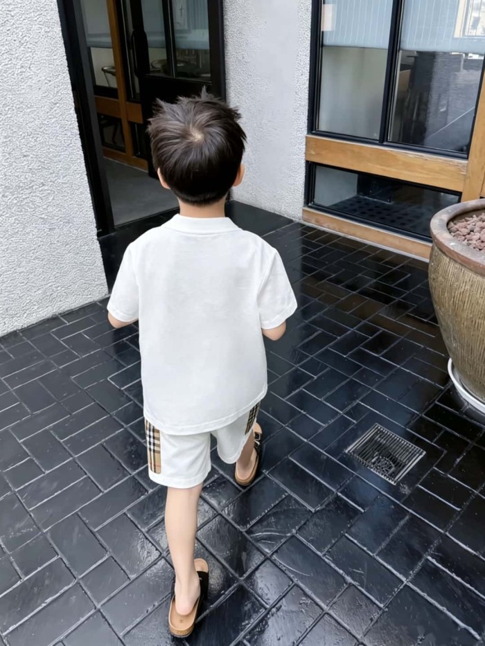 Classic Checkerboard Spliced T-Shirt for Kids 29006673