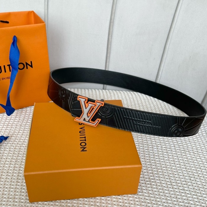 1:1 quality version Two-tone letter logo buckle leather belt 4 colors【Width 4cm】