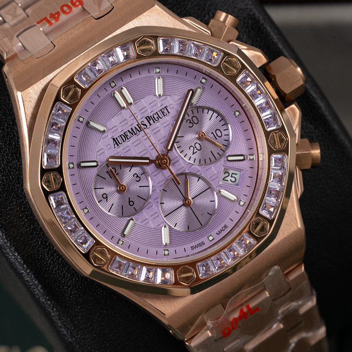 Diamond-Set Bezel Swiss Movement Watch 9 colors【Dial diameter：37mm 】28771428