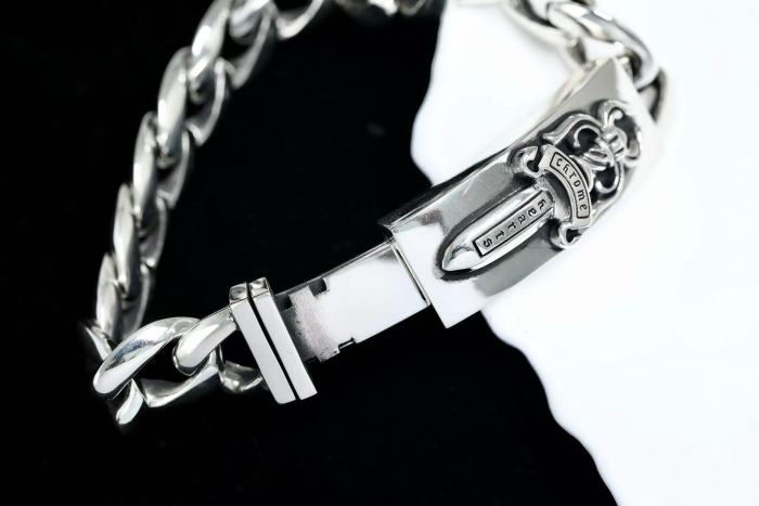 1:1 quality version Cross Dagger Embossed Sterling Silver Cuban Bracelet 29082259