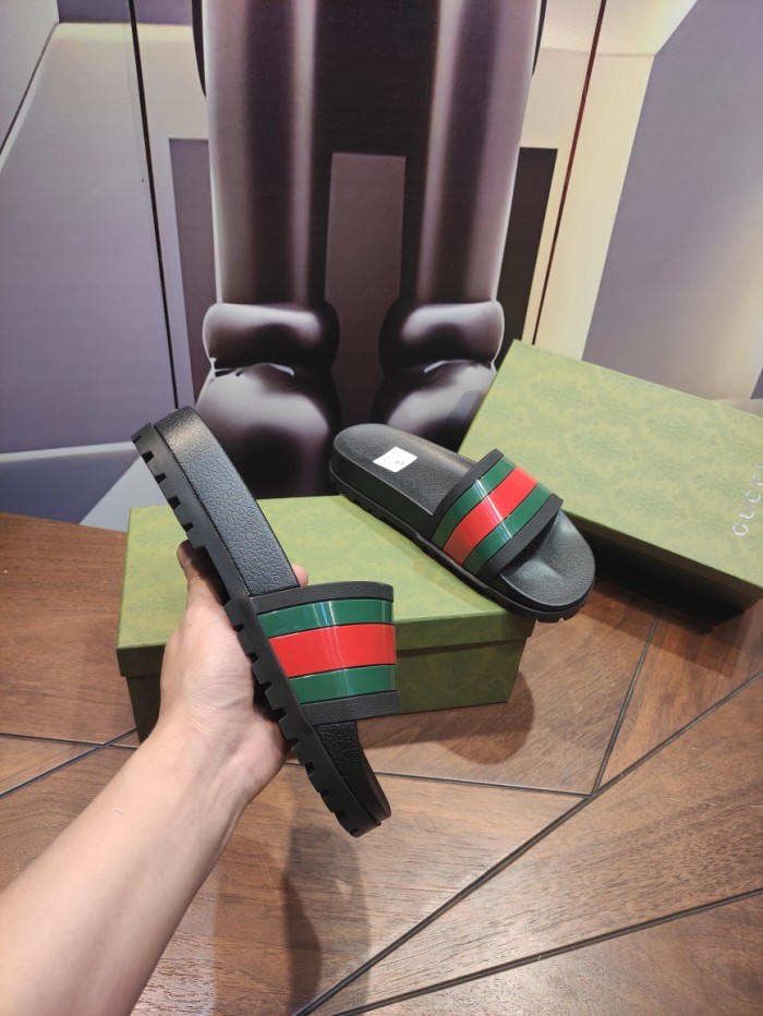 1:1 quality version Rainbow high bottom slippers 2 colors